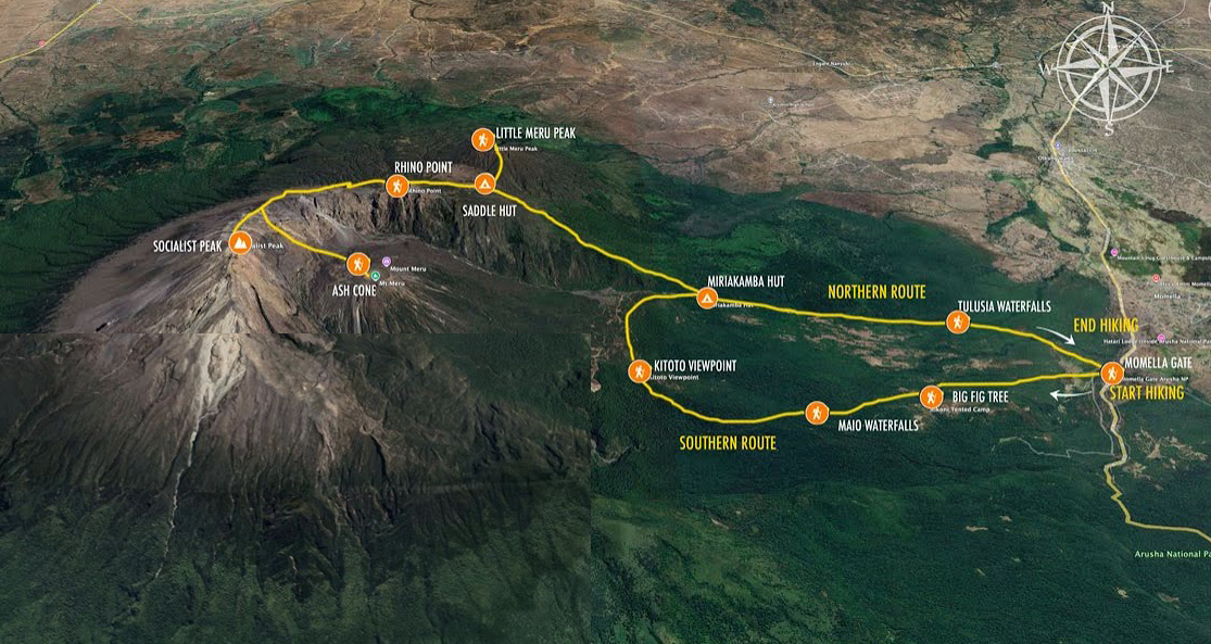 Mount Meru Route Map
